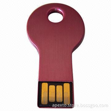 Mini Secure USB Flash Drive with Key, NAND Flash and COB Technology, 512MB to 16GB Capacity Range